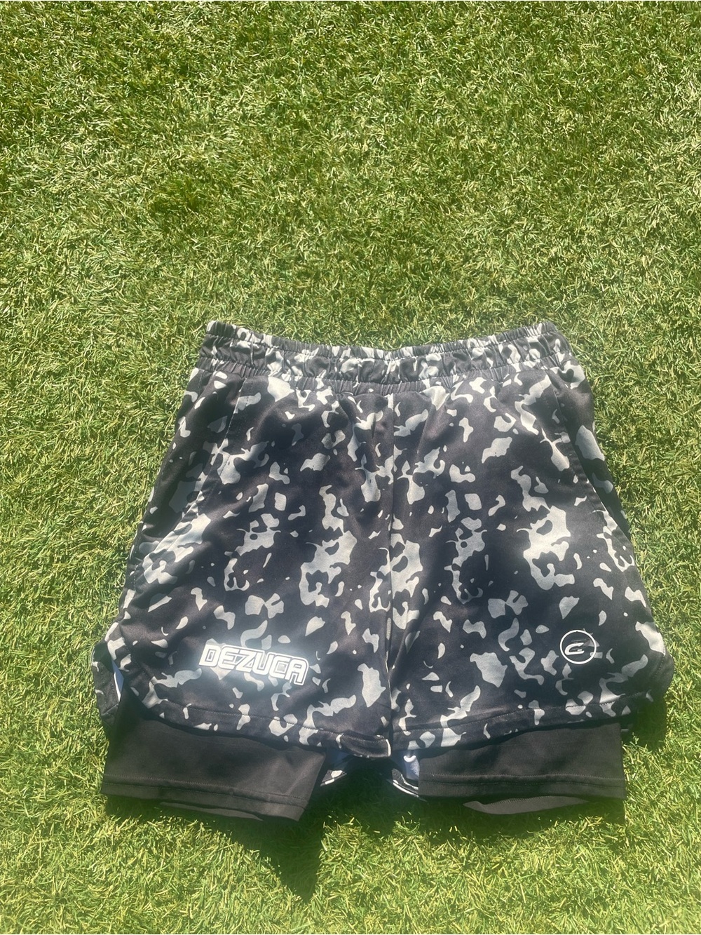 Men’s Black & Gray Camo Athletic Shorts